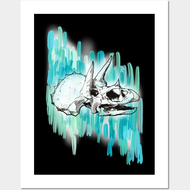 Triceratops Dinosaur Skull Wall Art by Amy x Morgan Illustrations